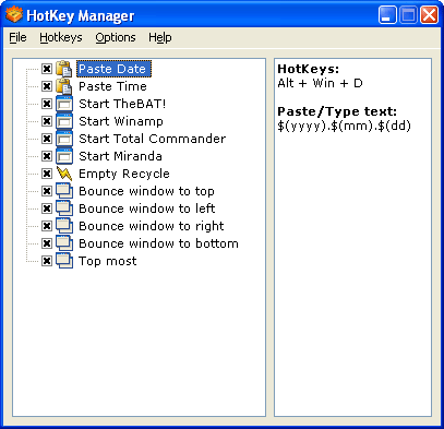 HotKeyManager Screenshot